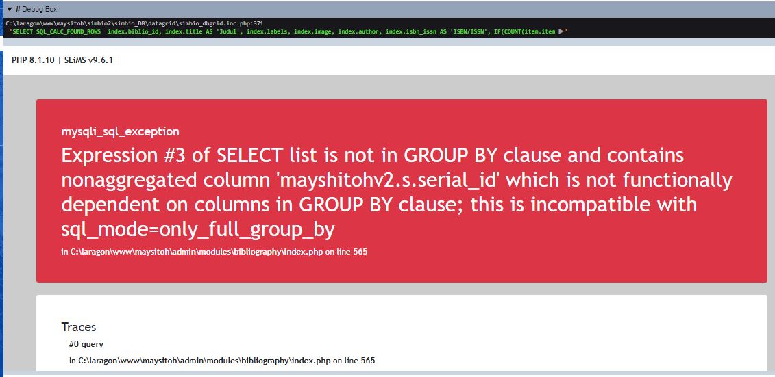 Cara memperbaiki mysqli_sql_exception Expression #3 of SELECT list is ...
