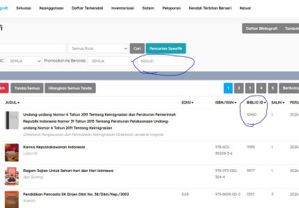 biblio id search field